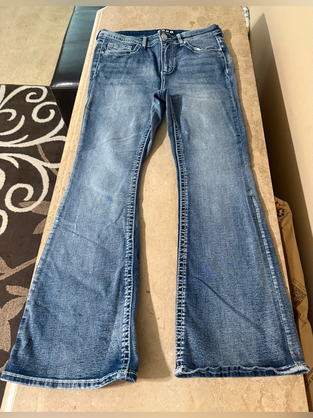 Girls S.O.N.G Blue Flare Jeans Size (14)